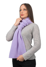 Ribbed Structure Scarf 100% Cashmere for Winter Style