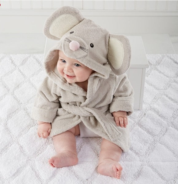 Children's Hooded Towel | Soft Cotton Bathrobe with Animal Patterns