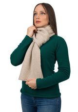 Ribbed Structure Scarf 100% Cashmere for Winter Style