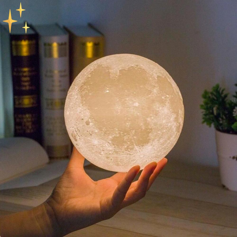 16 Color Moon Lamp with Remote Control on Wooden Stand for Relaxing Sleep