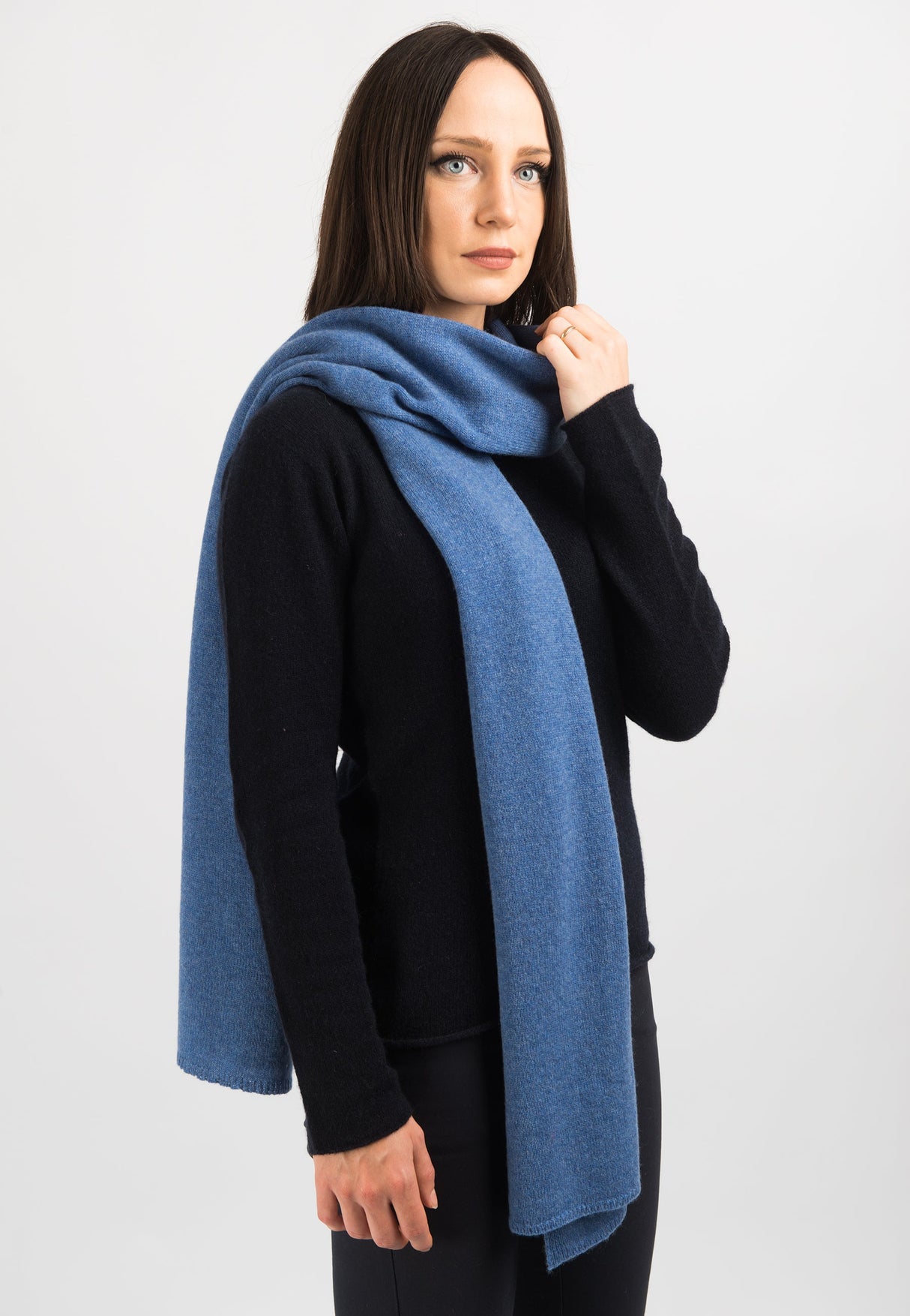 Wide 100% Cashmere Scarf, Made in Italy