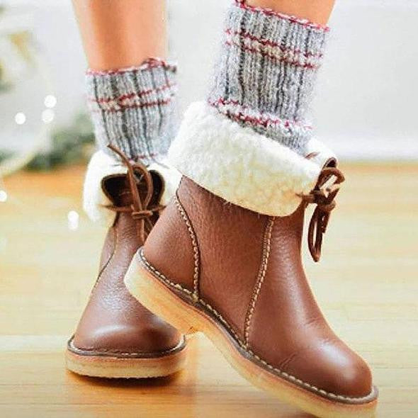 Waterproof Vintage Boots with Wool Lining