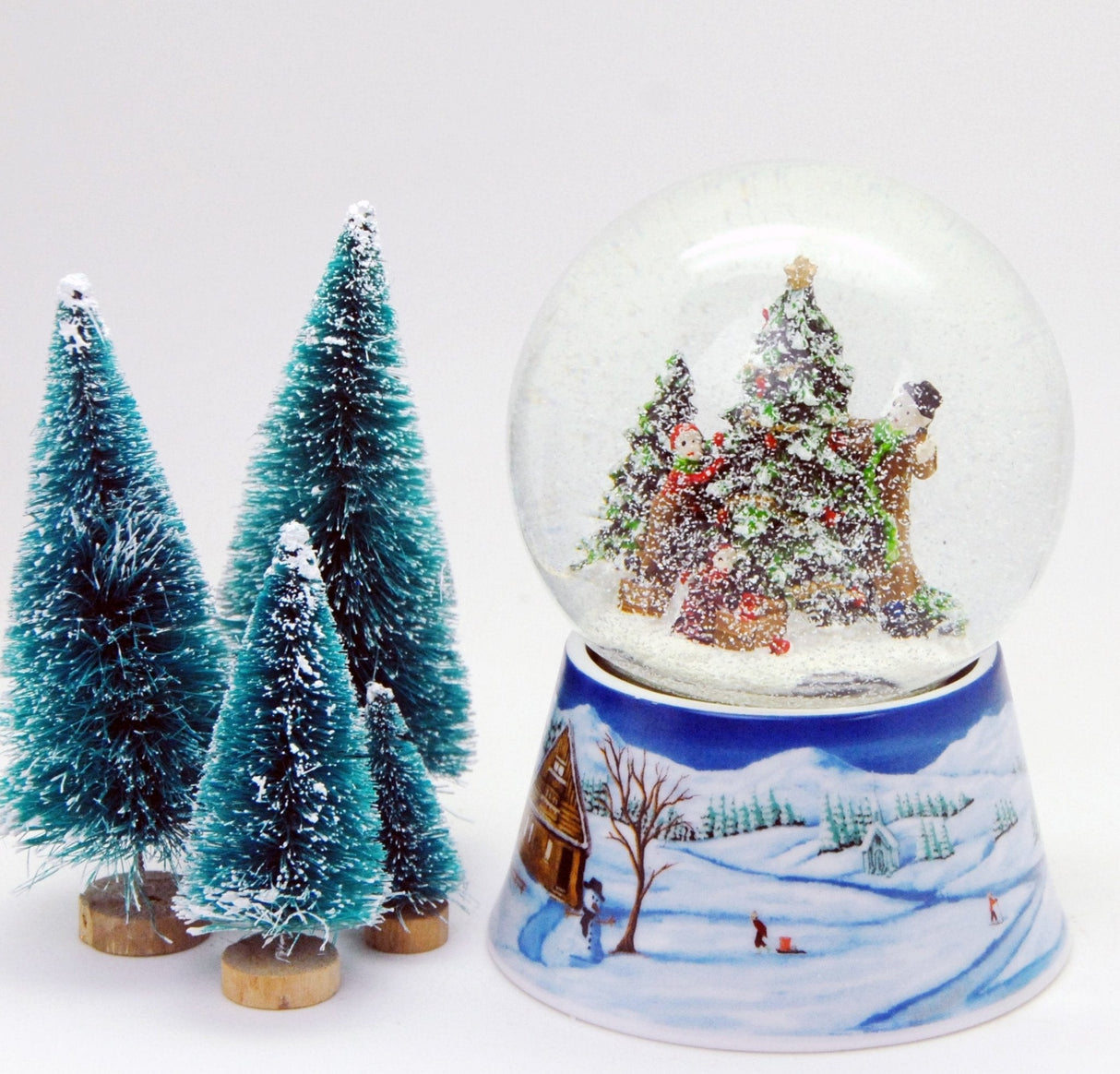 Nostalgic Snow Globe with Christmas Tree and Music Box 14 cm High