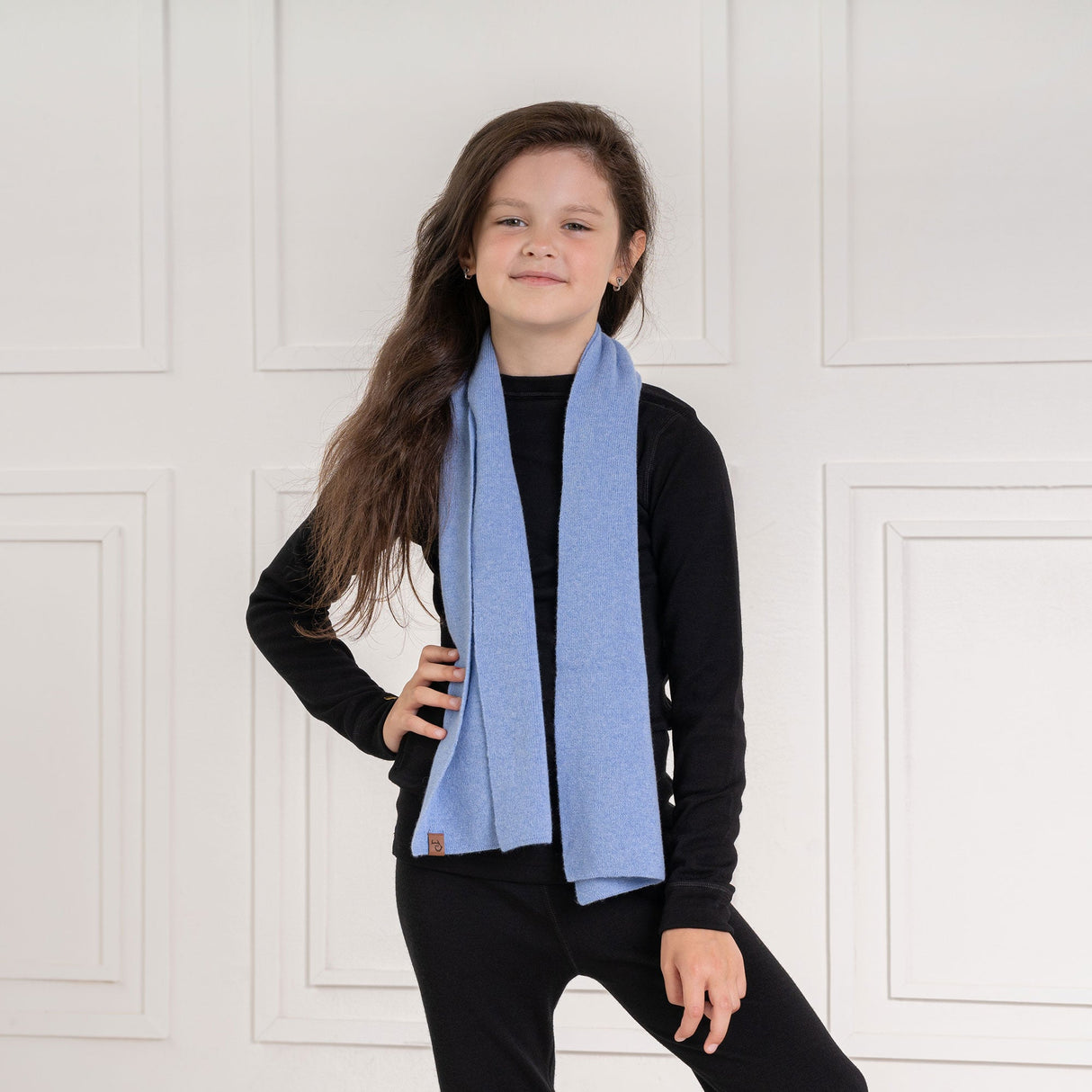 Children's Knitted Scarf Made of Merino Wool and Cashmere