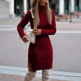 Elegant Knitted Dress for Autumn and Winter