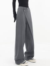 Asymmetrical Waist Women's Pants for a Slim Silhouette