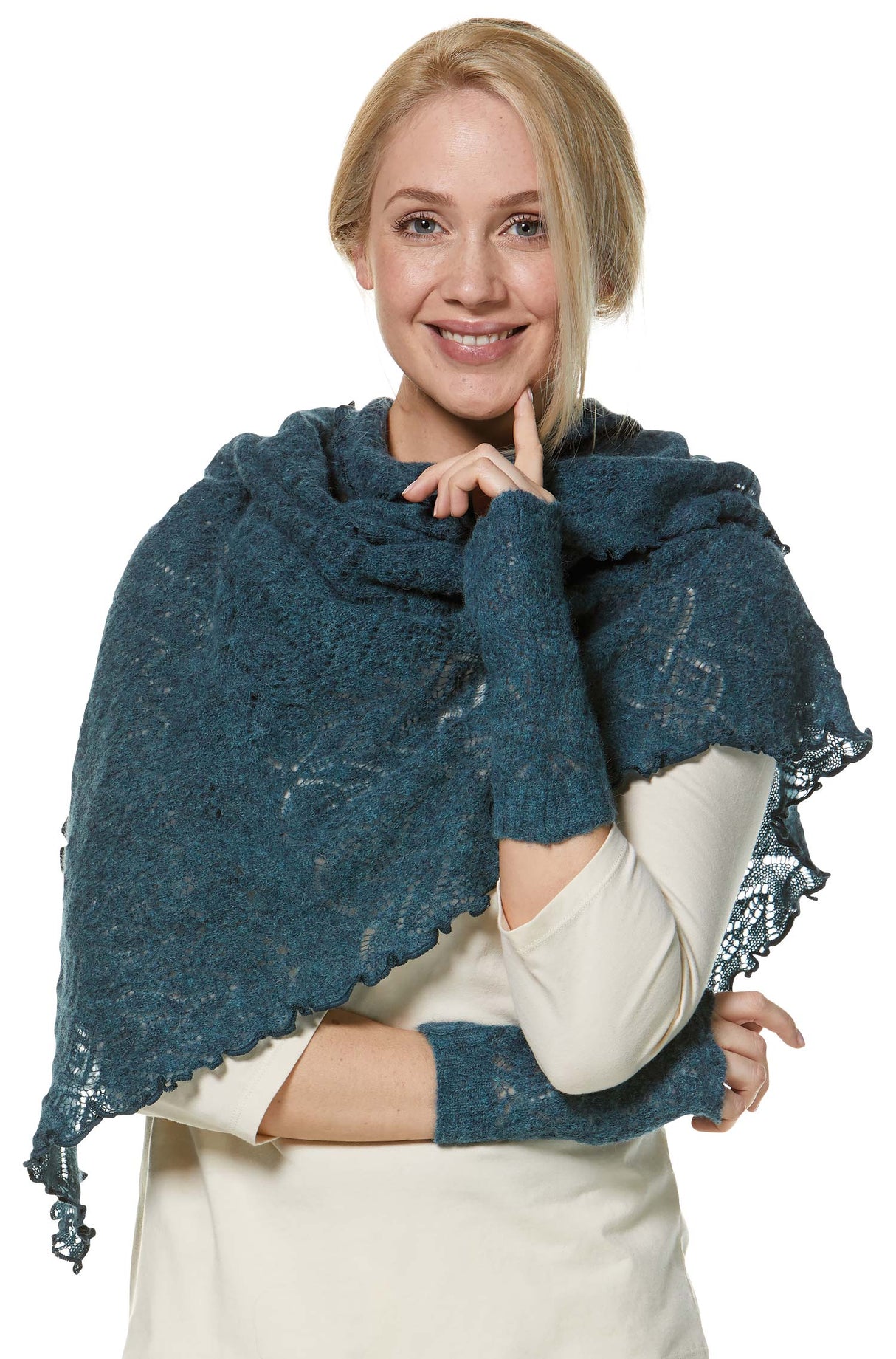 Lightweight Soft Knit Ajour Scarf