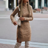 Elegant Knitted Dress for Autumn and Winter