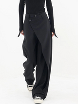 Asymmetrical Waist Women's Pants for a Slim Silhouette