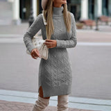 Elegant Knitted Dress for Autumn and Winter