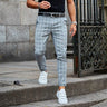 Elegant Tartan Pattern Chino Pants for Men