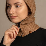 Women's Merino Wool Balaclava with Hood and Zipper