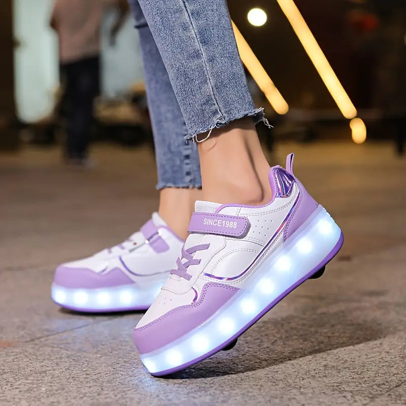 SkateFlash Sneakers - Durable Roller Shoes with Wheels and Lights