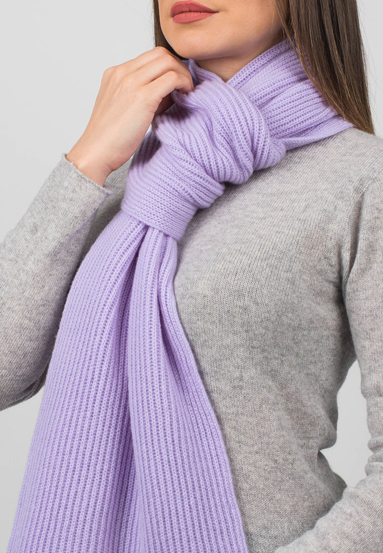 Ribbed Structure Scarf 100% Cashmere for Winter Style