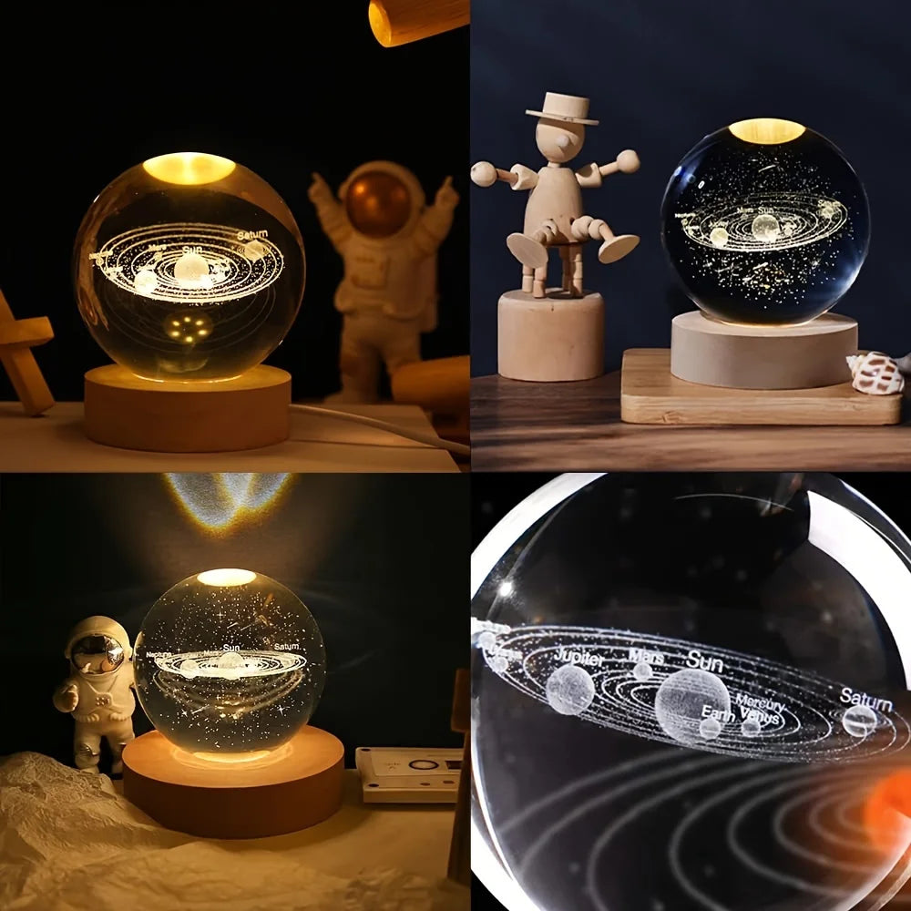 LED Crystal Ball Night Light - Magical Star Light for Kids