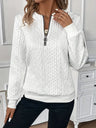 Elegant Zip-Up Pullover for Women in Luxury Fabric