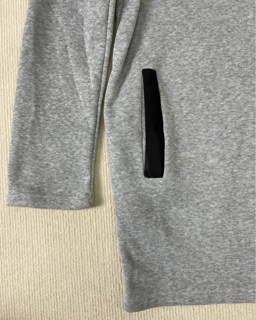 Comfortable Gray Hoodie with Long Sleeves and Hood