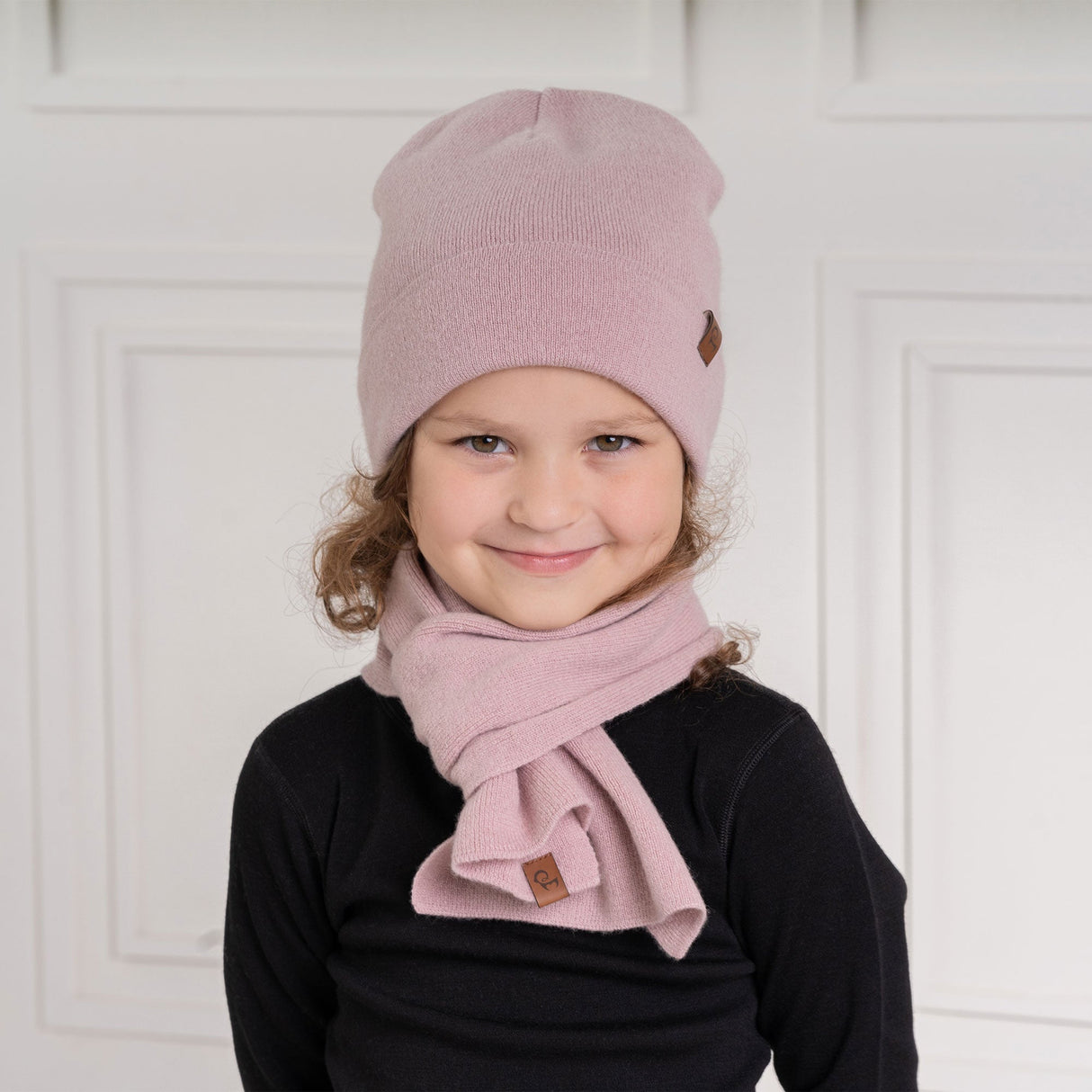 Children's Merino Wool and Cashmere Hat and Scarf Set