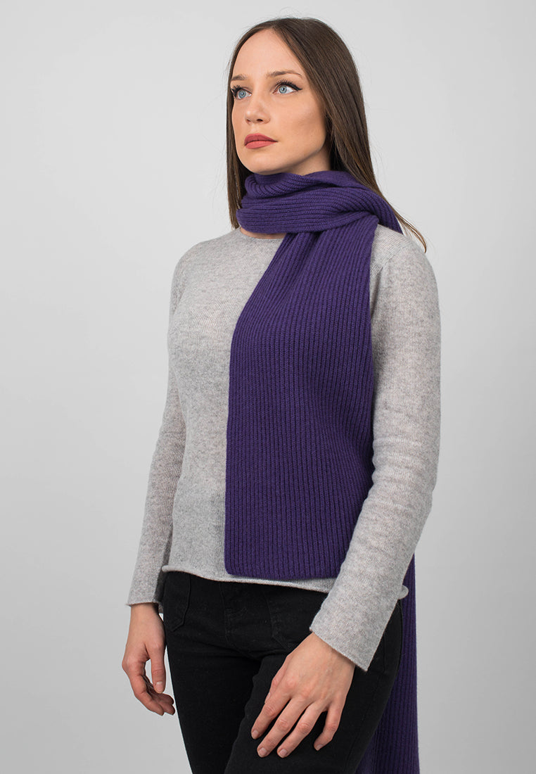 Ribbed Structure Scarf 100% Cashmere for Winter Style