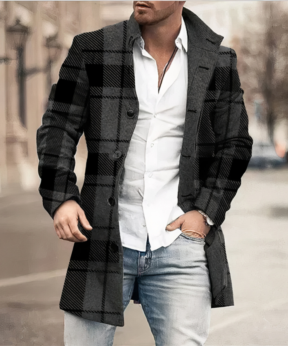 Men's Trench Coat - Timeless Elegance and Comfort