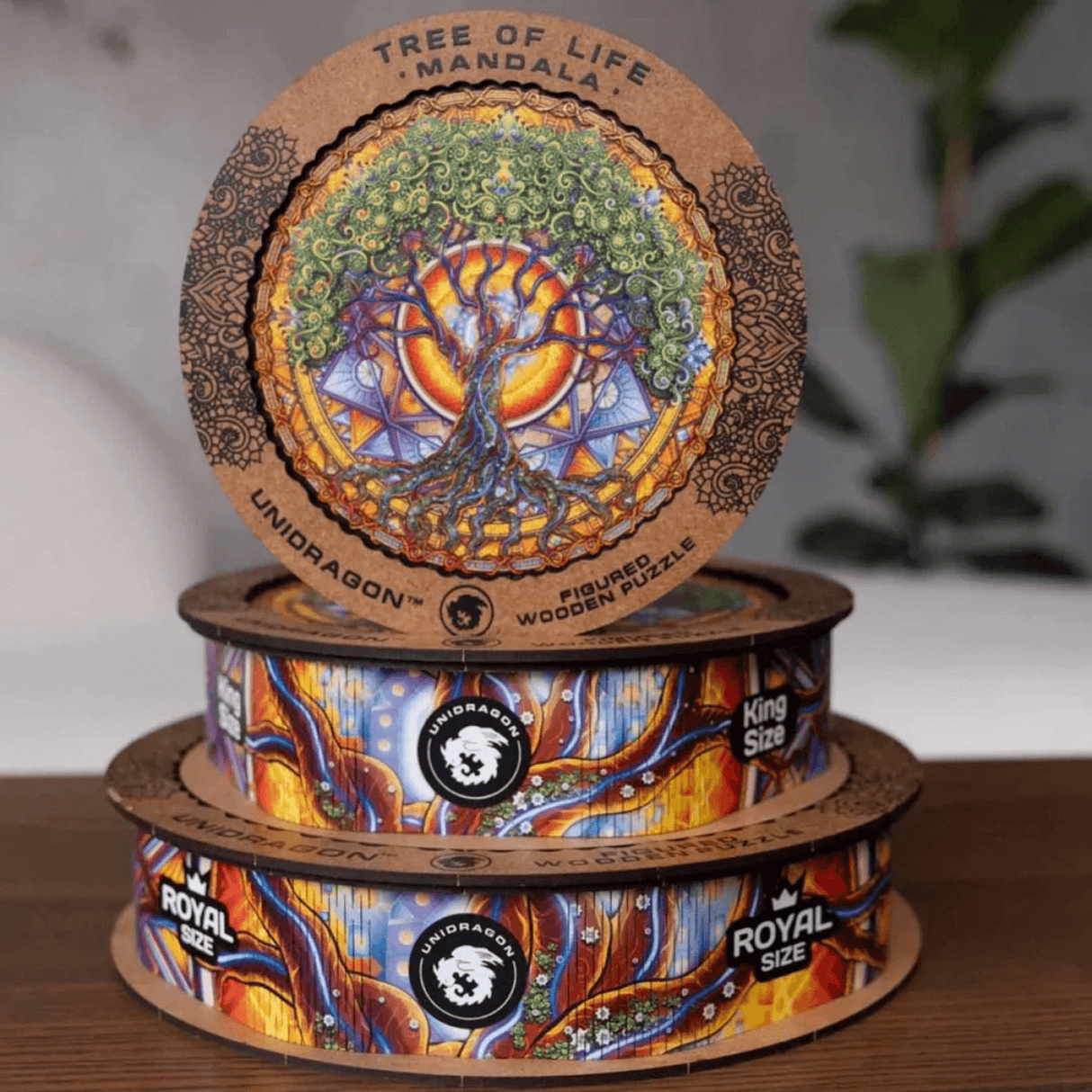 Wooden Puzzle with Tree of Life Design