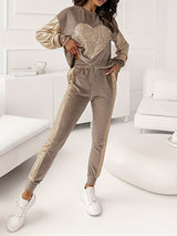 Stylish Heart Pattern Loungewear Set for Women