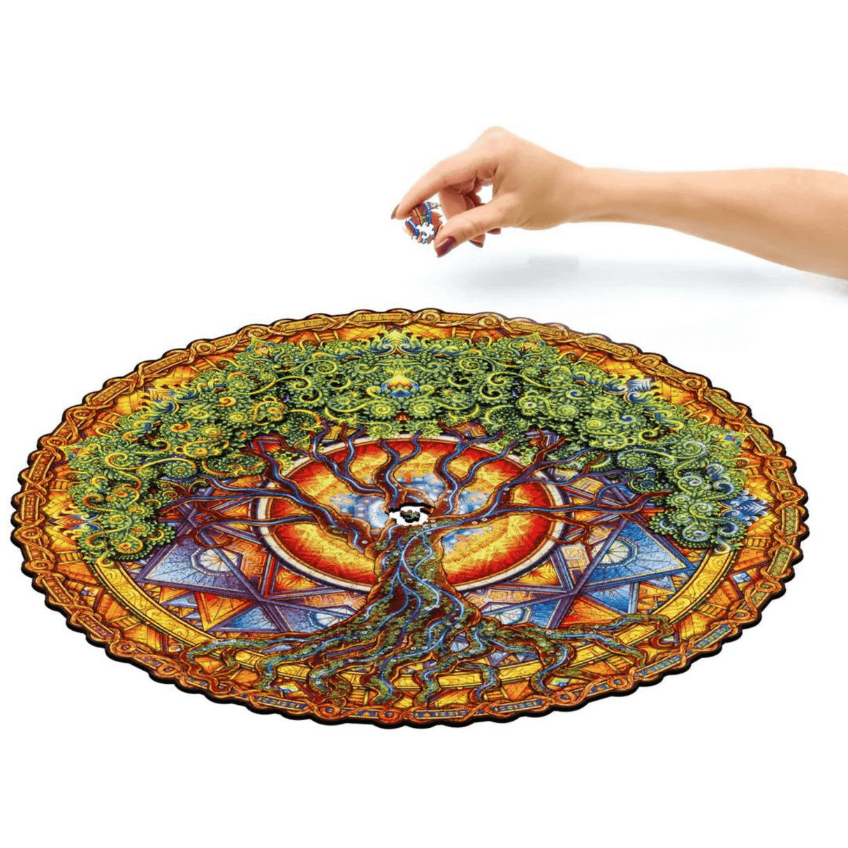 Wooden Puzzle with Tree of Life Design