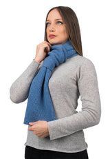 Ribbed Structure Scarf 100% Cashmere for Winter Style