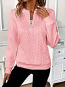 Elegant Zip-Up Pullover for Women in Luxury Fabric