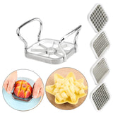 Stainless Steel 5-in-1 Vegetable Slicer with Ergonomic Handle and Interchangeable Blades