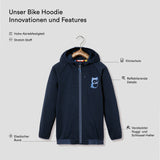 Reflective Organic Cotton Bike Hoodie with Zipper