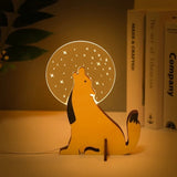 Animal LED Night Light Wood Acrylic USB Table Lamp