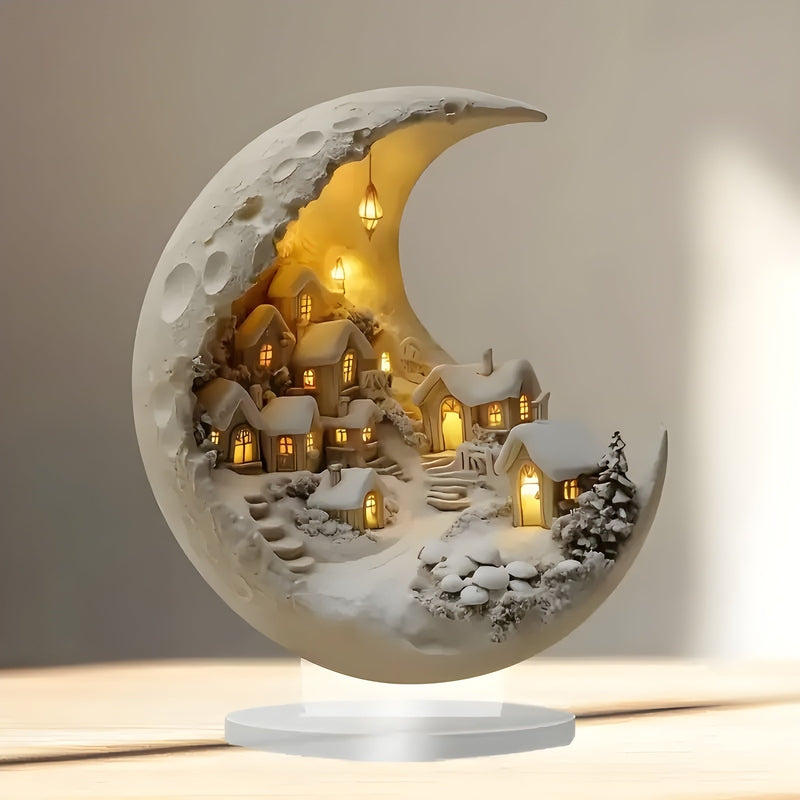 Magical Half Moon Decoration | High-Quality Acrylic | Stylish Table Decor