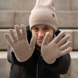 Warm Merino Wool Hat and Gloves Set for Women