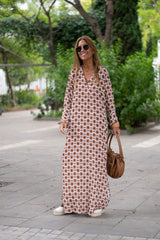 Maxi Dress with Trendy Print and Elegant Fit