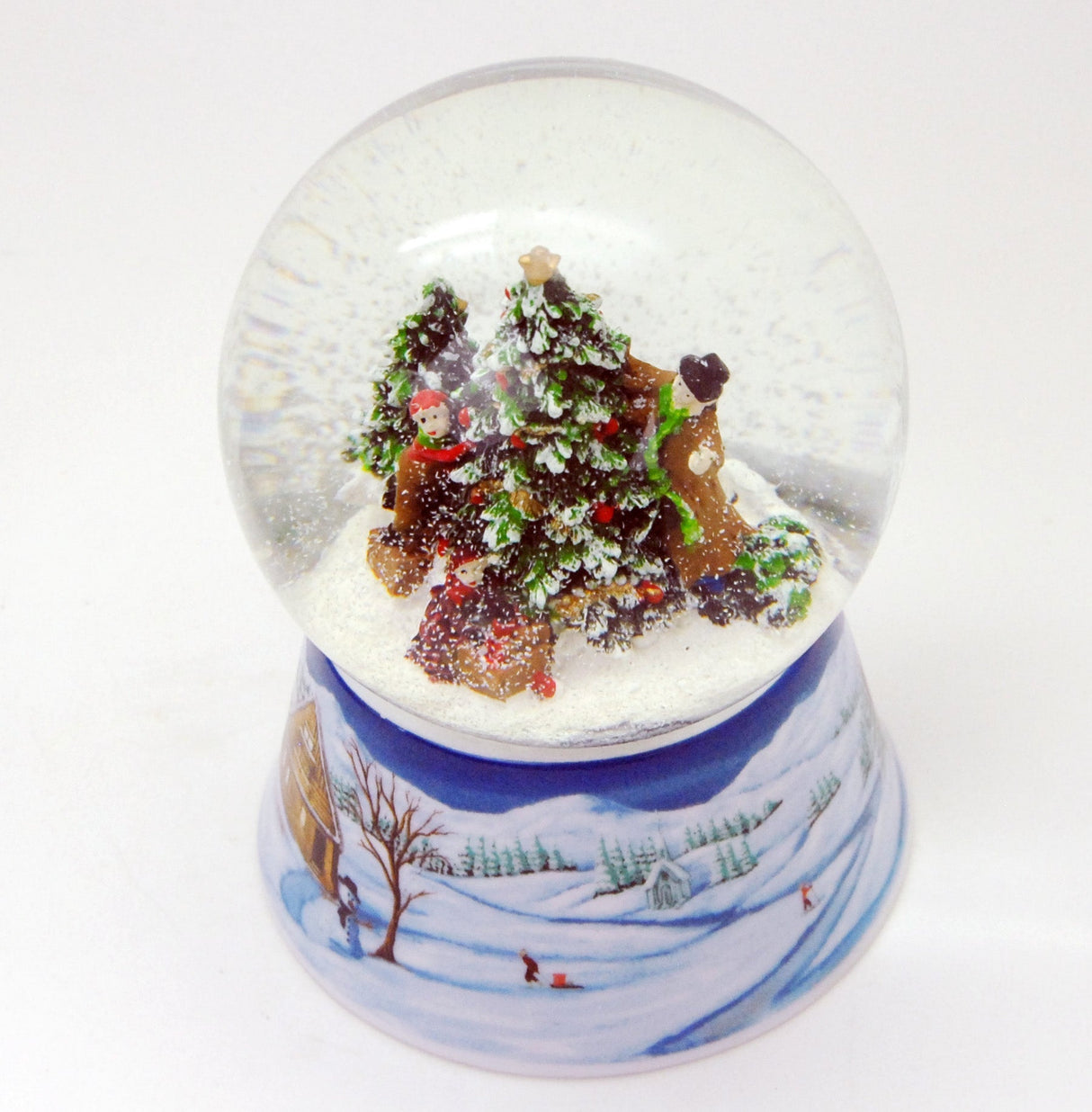 Nostalgic Snow Globe with Christmas Tree and Music Box 14 cm High