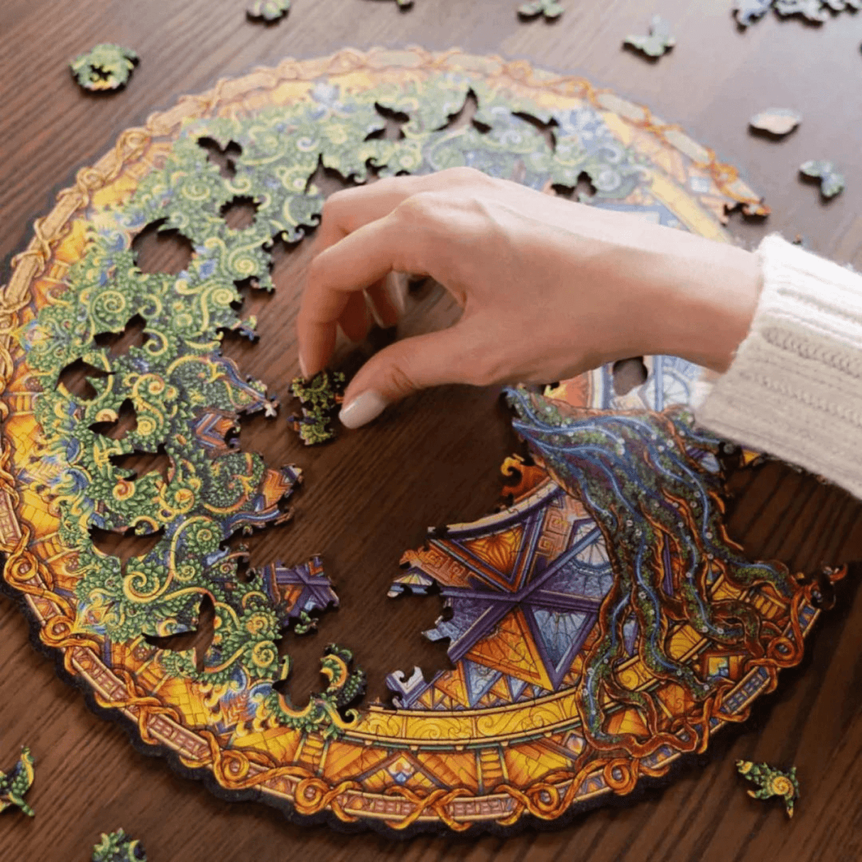 Wooden Puzzle with Tree of Life Design