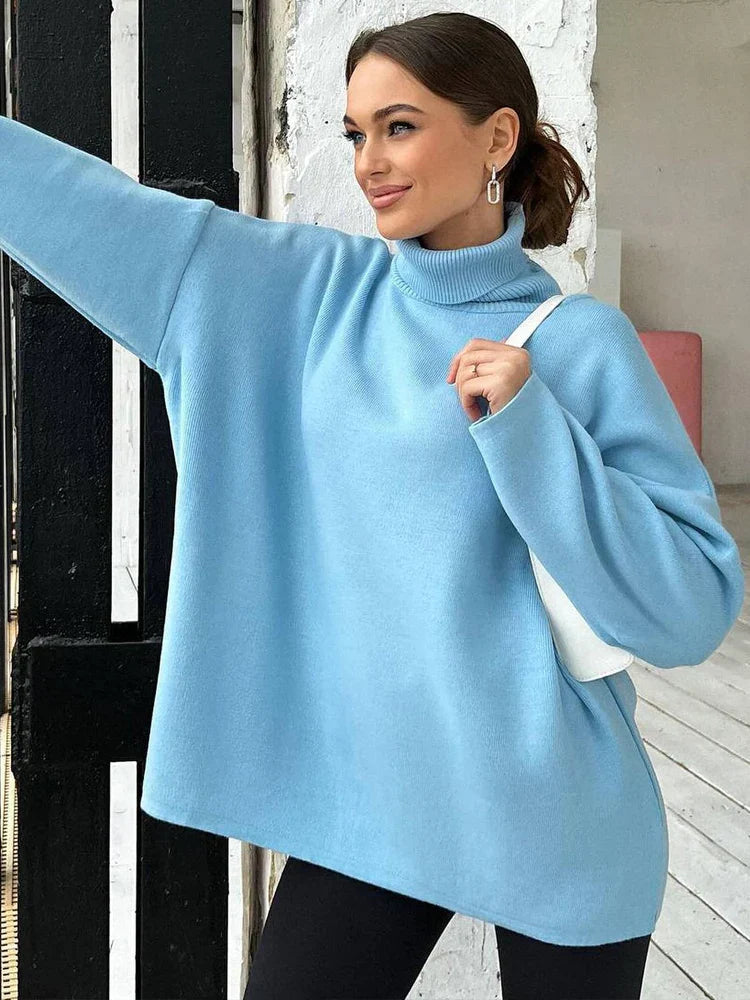 Stylish Women's Turtleneck Sweater for Cold Days