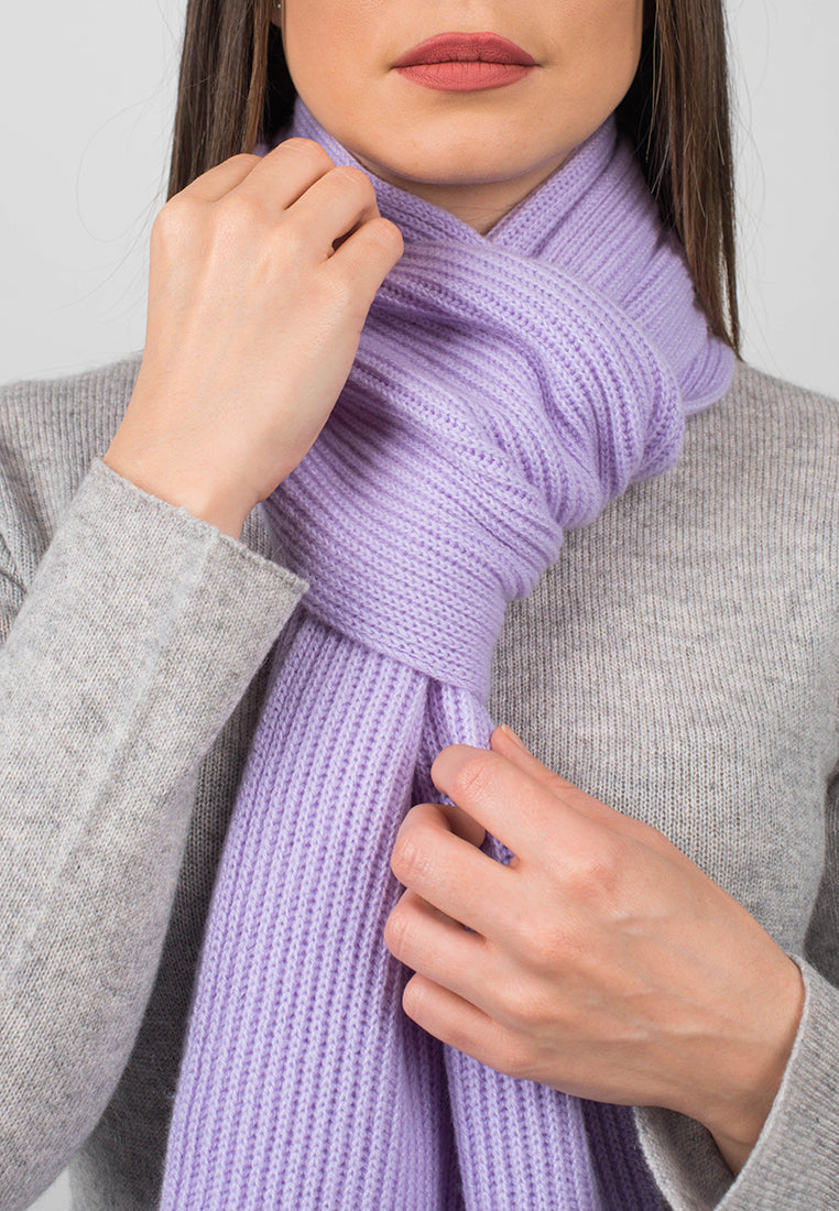 Ribbed Structure Scarf 100% Cashmere for Winter Style