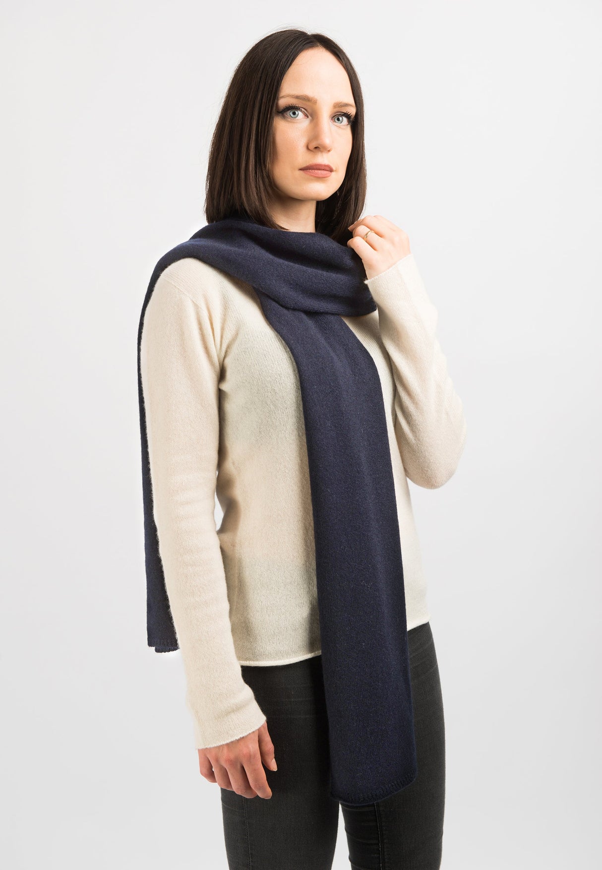 Wide 100% Cashmere Scarf, Made in Italy