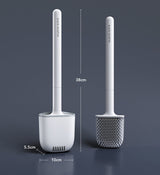 Silicone Toilet Brush with Antibacterial Design and Wall Mount