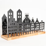 Münster City Silhouette Tealight Holder - Oak Wood and Metal Decoration