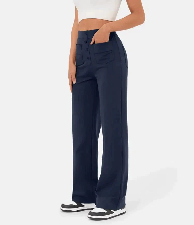 High-Waisted Elastic Leisure Pants for Women - 50% Off