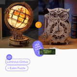 Illuminated Globe Night Light and 3D Wooden Puzzle