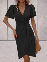 GraceWrap - Classic Wrap Dress with Elegant V-Neck