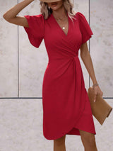 GraceWrap - Classic Wrap Dress with Elegant V-Neck