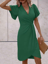 GraceWrap - Classic Wrap Dress with Elegant V-Neck