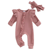 Luna Delight | Baby Romper Set - Elegant Baby Jumpsuit with Matching Headband