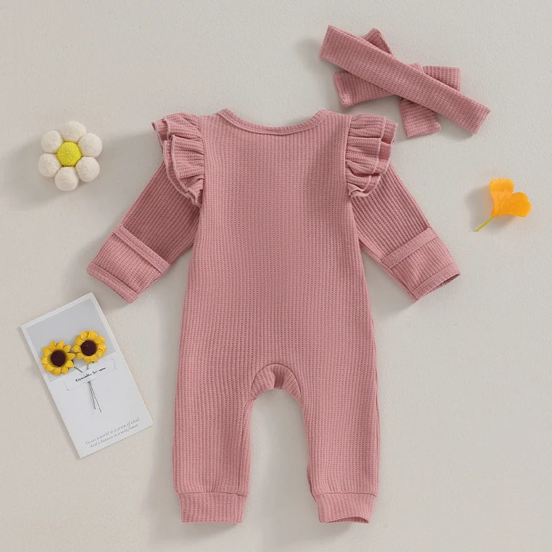 Luna Delight | Baby Romper Set - Elegant Baby Jumpsuit with Matching Headband