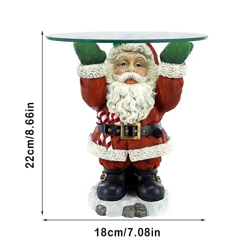 SantaServe - Santa Claus Statue with Snack Holder - Decorative Santa Statue for Snacks and Fruits